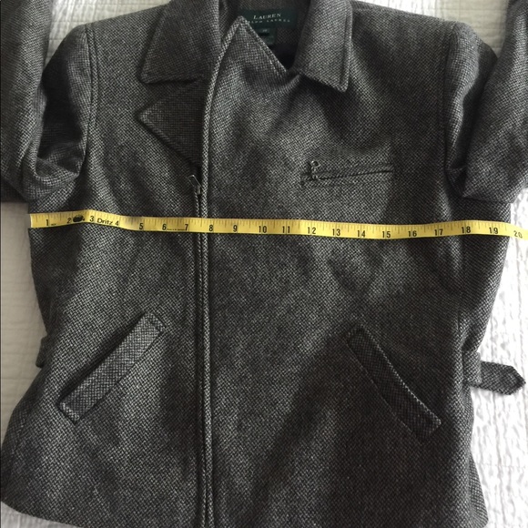 VTG Lauren Ralph Lauren wool tweed moto blazer/jacket - Picture 7 of 10